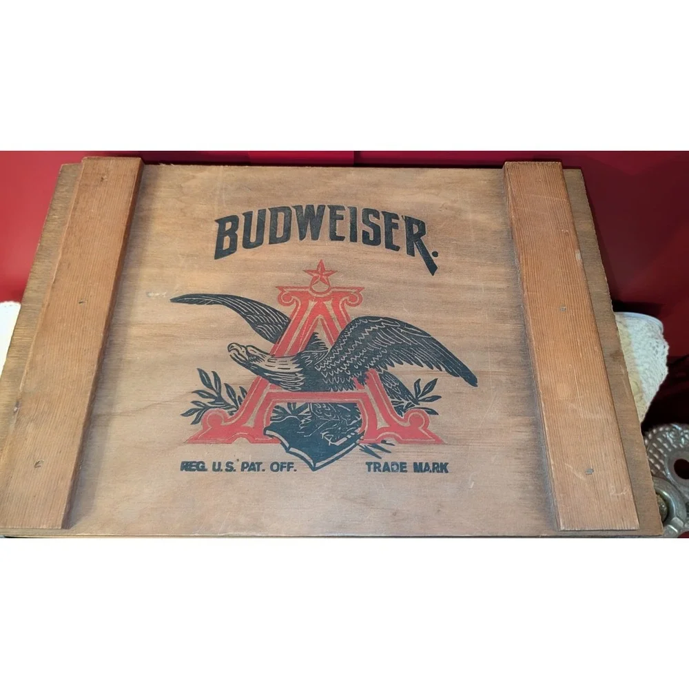 Vintage‎ Budweiser Anheuser Busch Centennial Wooden Beer Crate Box 1876-1976